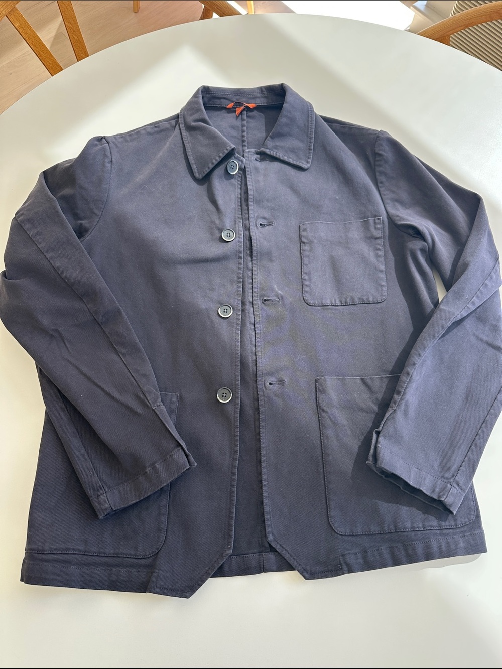 Barena Navy Cotton Chore Jacket